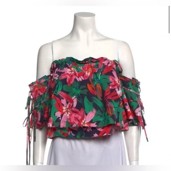 Marissa Webb Leona Off Shoulder Top Tropical S - Picture 1 of 9